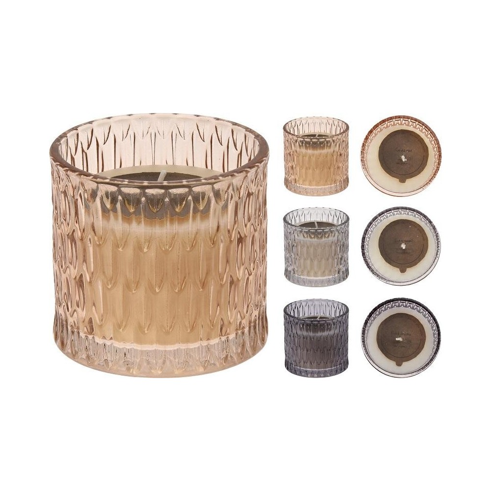 VASO VETRO CON CANDELA 8CM 3 A